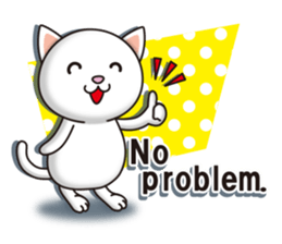 The white cat which conveys a feeling. sticker #7519822