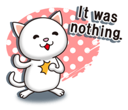 The white cat which conveys a feeling. sticker #7519823
