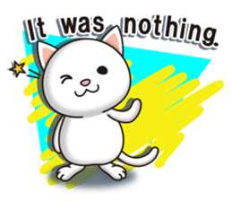 The white cat which conveys a feeling. sticker #7519825