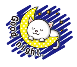 The white cat which conveys a feeling. sticker #7519827