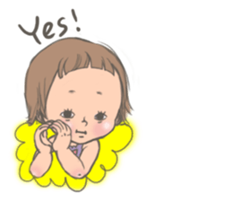 Too short bangs baby sticker #7520590