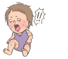 Too short bangs baby sticker #7520594