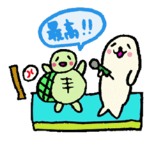 Cute turtles and seals sticker #7520828