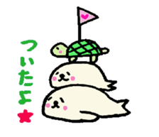 Cute turtles and seals sticker #7520844