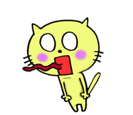 Cat which likes chocolte & Rbbit sticker #7524491