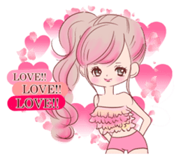 LOVE LOVE LOVE KAWAII PinkGirl sticker #7531428
