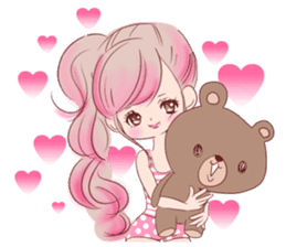 LOVE LOVE LOVE KAWAII PinkGirl sticker #7531431