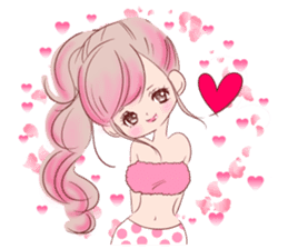 LOVE LOVE LOVE KAWAII PinkGirl sticker #7531444