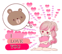 LOVE LOVE LOVE KAWAII PinkGirl sticker #7531452