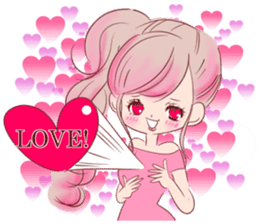LOVE LOVE LOVE KAWAII PinkGirl sticker #7531461