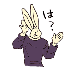 rabbit and Birds live at ther own pace sticker #7532070