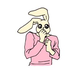 rabbit and Birds live at ther own pace sticker #7532101