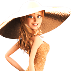 The Beautiful Woman with the Gold Hat