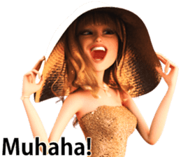 The Beautiful Woman with the Gold Hat sticker #7532195