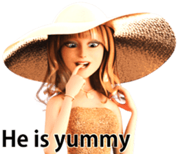 The Beautiful Woman with the Gold Hat sticker #7532209