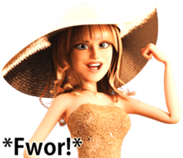 The Beautiful Woman with the Gold Hat sticker #7532216