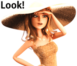 The Beautiful Woman with the Gold Hat sticker #7532223