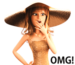 The Beautiful Woman with the Gold Hat sticker #7532225