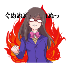 Sadistic glasses girl sticker #7534104