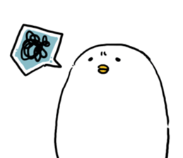 Mochimochi white bird sticker #7534409