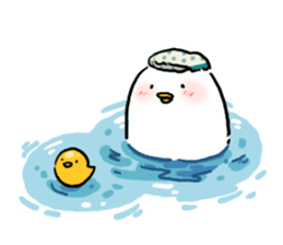 Mochimochi white bird sticker #7534418