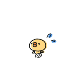 Sticker of a small chick3 sticker #7536080