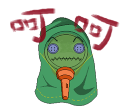 Green ghost doll sticker #7539597