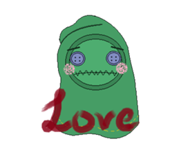 Green ghost doll sticker #7539600
