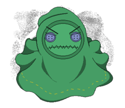 Green ghost doll sticker #7539604