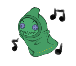 Green ghost doll sticker #7539606