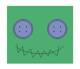 Green ghost doll sticker #7539609
