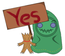 Green ghost doll sticker #7539611