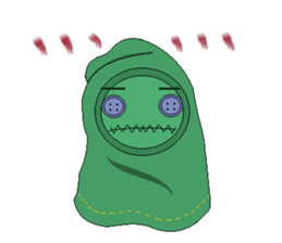 Green ghost doll sticker #7539613