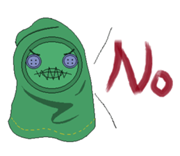 Green ghost doll sticker #7539617