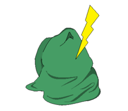 Green ghost doll sticker #7539618