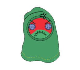 Green ghost doll sticker #7539622