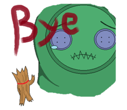 Green ghost doll sticker #7539627