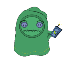 Green ghost doll sticker #7539630