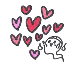 cute ghost tamachan2 sticker #7539907