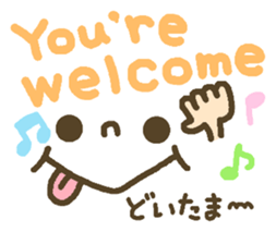 Cute emoticons. English ed. sticker #7541549