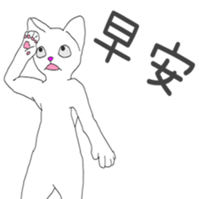 White cat everyday(1 sticker #7543580