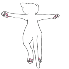 White cat everyday(1 sticker #7543606