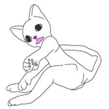 White cat everyday(1 sticker #7543618