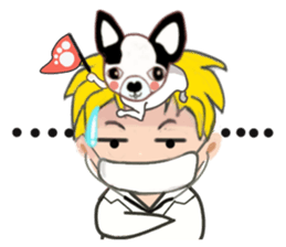 Dr.Feng and his daughter ChiHuaHua Bibi sticker #7545754