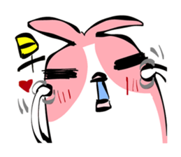 Green Tomato(Work timing pink rabbit) sticker #7546340