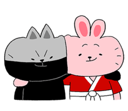 Ninja Cat & Samurai Rabbit sticker #7547907