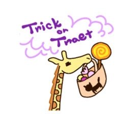 Life of cute giraffe 10th.Autumn sticker #7548383