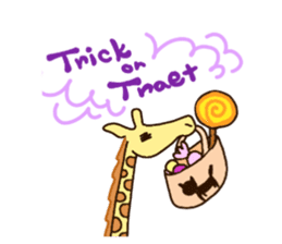 Life of cute giraffe 10th.Autumn sticker #7548383