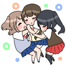 Three high school girls sticker #7551067