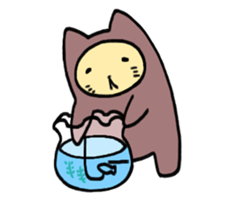 sleeping bag cat san sticker #7551185